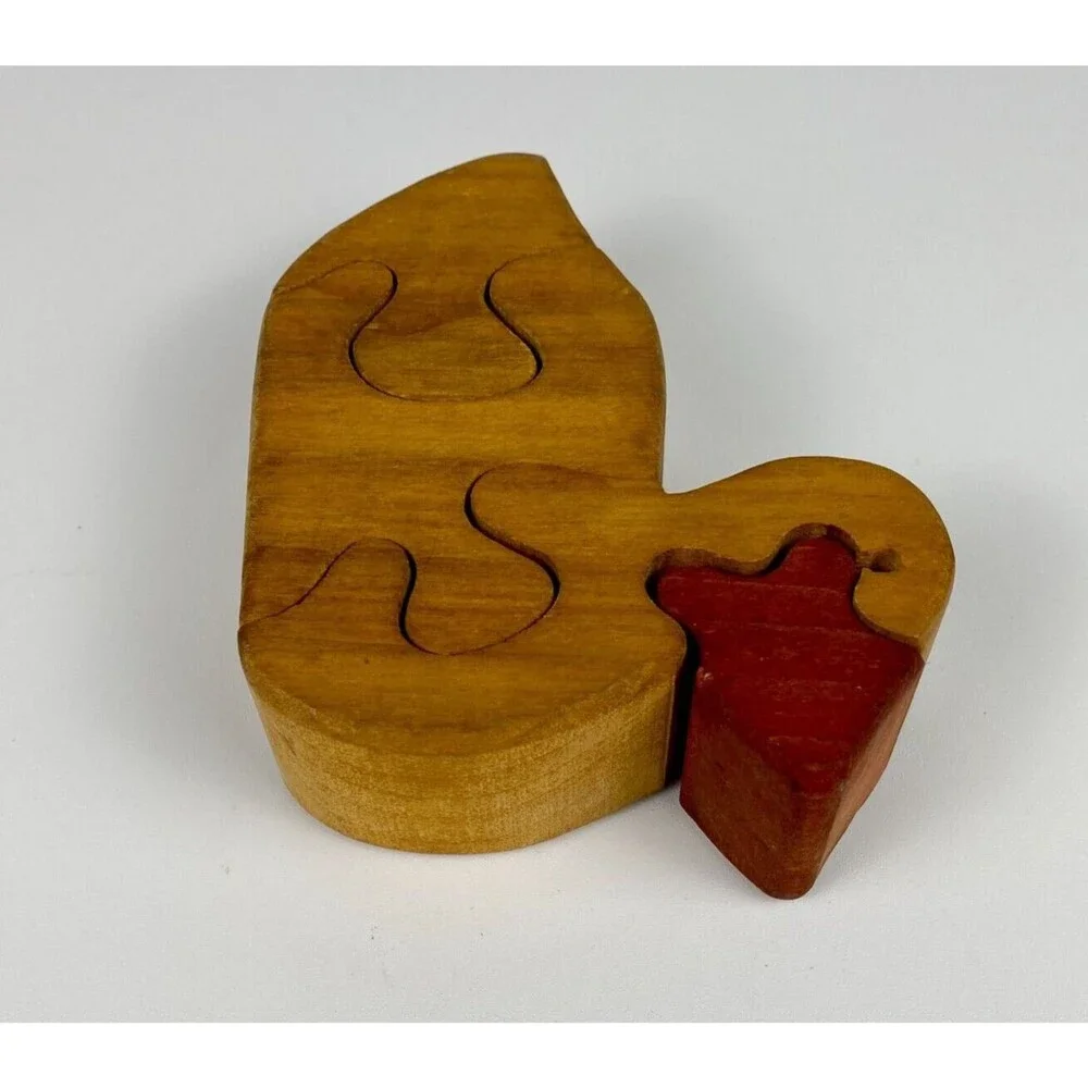 VTG Funky Pop Art Wooden Duck Jigsaw Puzzle Figurine Retro Decor 6
